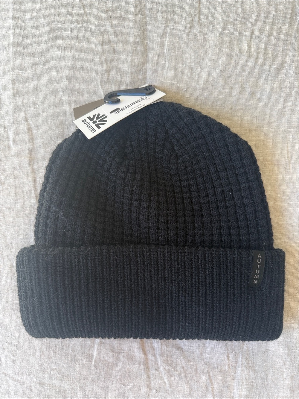 Autumn Black Ribbed Cuff Beanie